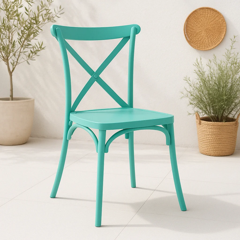 Outdoor Events Restaurant Nordic Buy Furniture Silla Stackable PP Turquoise