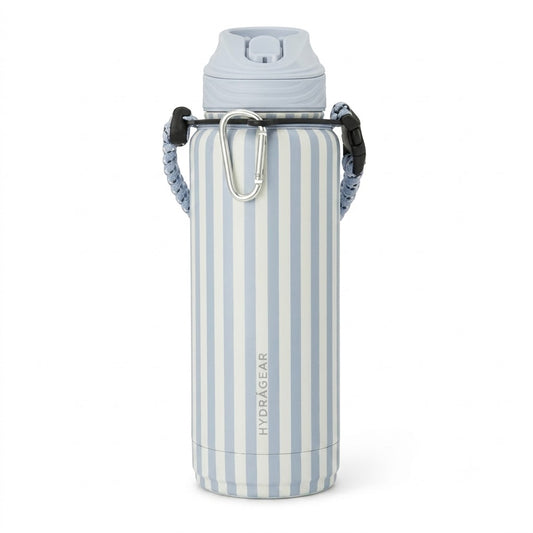 Termo deportivo de 40 oz con popote Zenith - Rayas 3D MI Azul claro