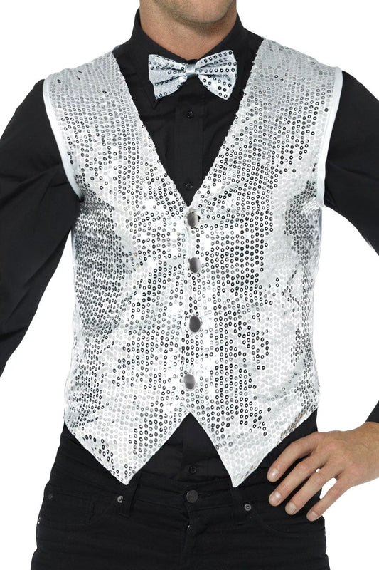 Sequin Waistcoat, Silver