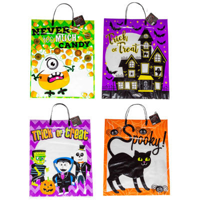 Trick or Treat Bag 4asst See Thru Candy Level Plastic / Halloween 13 X 3.5 X 15.7in