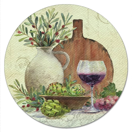 Rustic Wine Tempered Glass Lazy Susan Turntable 13"