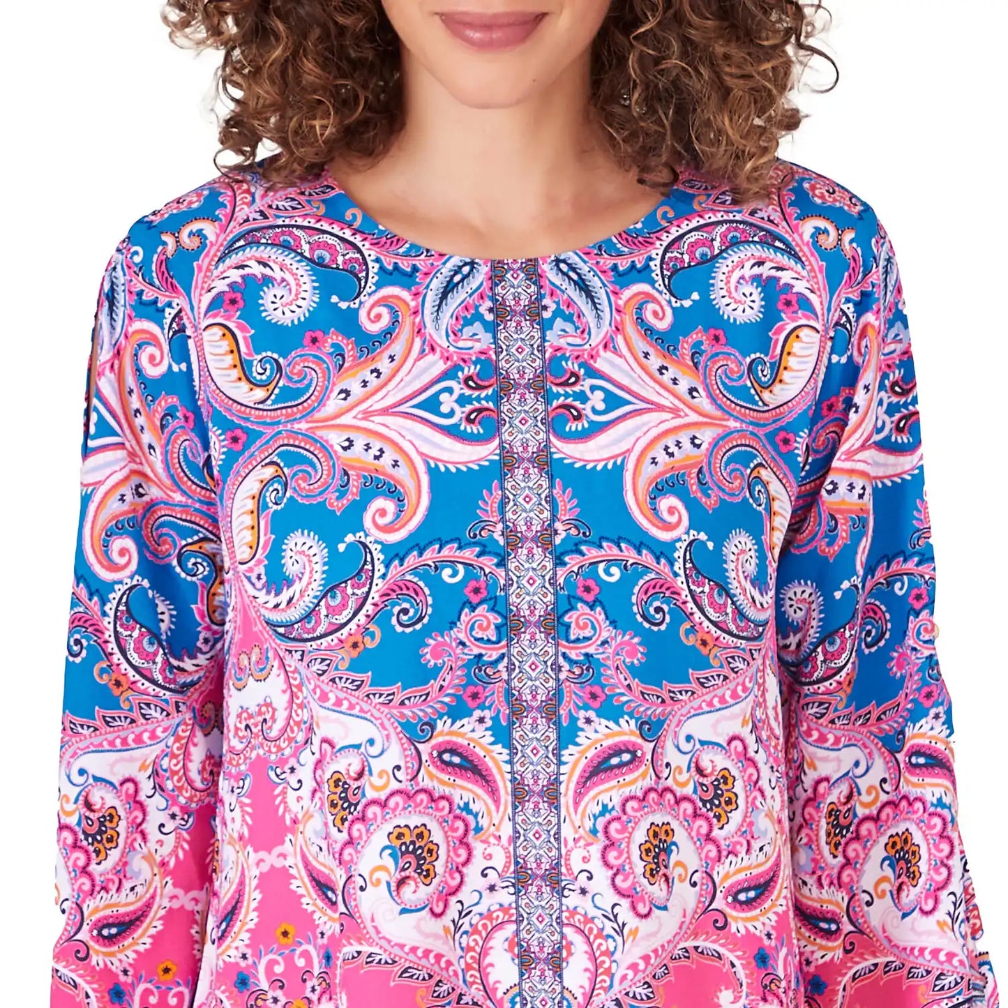 Woven Paisley Top Raspberry  - Ruby Rd