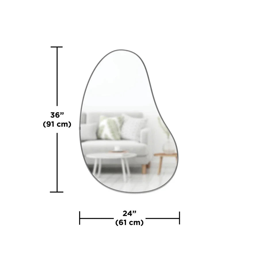 Hubba Pebble Wall Mirror 24 x 36  Metallic-Titanium