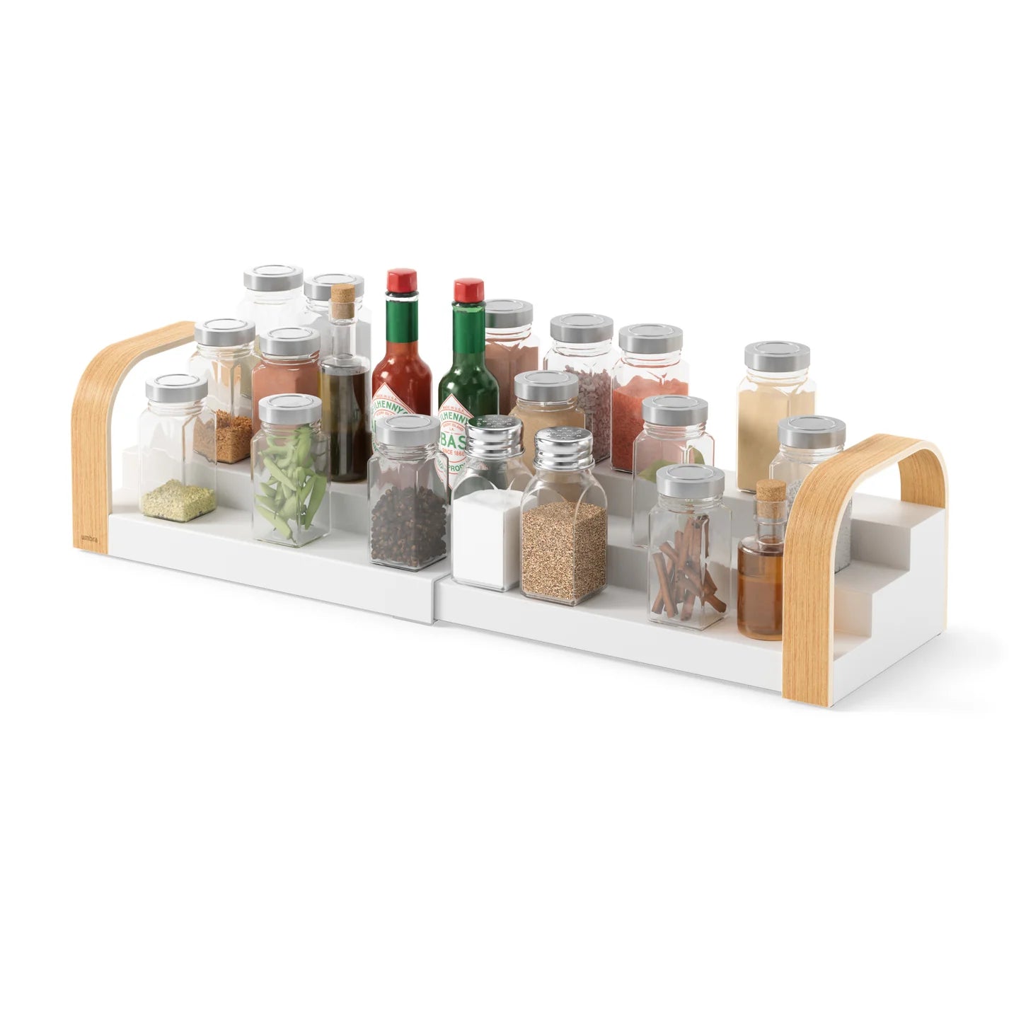 Bellwood 3-Tier Spice Shelf White/Natural
