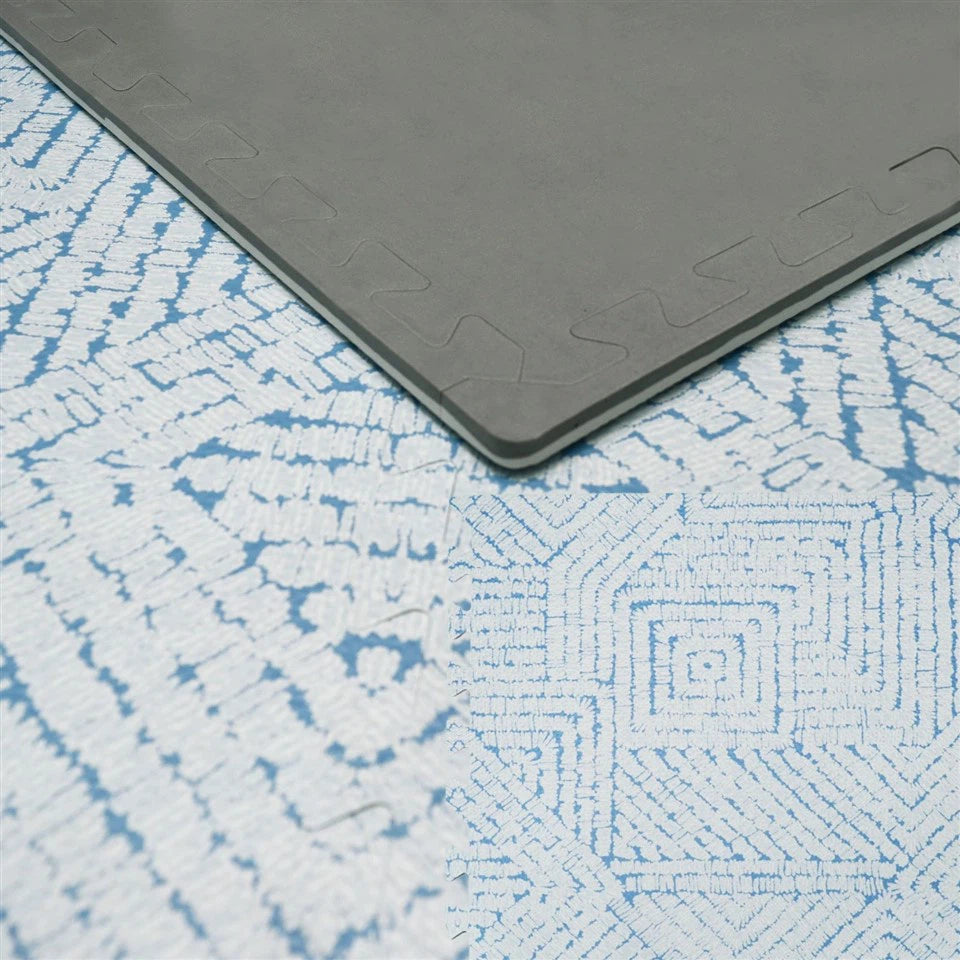 Mat with Design 6 Pieces - Blue