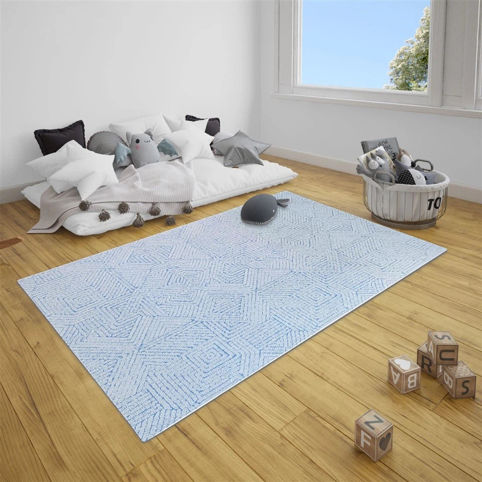 Mat with Design 6 Pieces - Blue