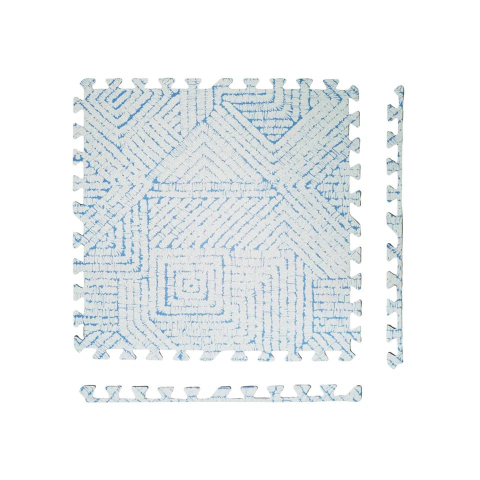Mat with Design 6 Pieces - Blue