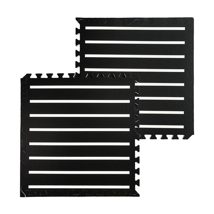 Play Mat with Design 6 Pieces - Black/White