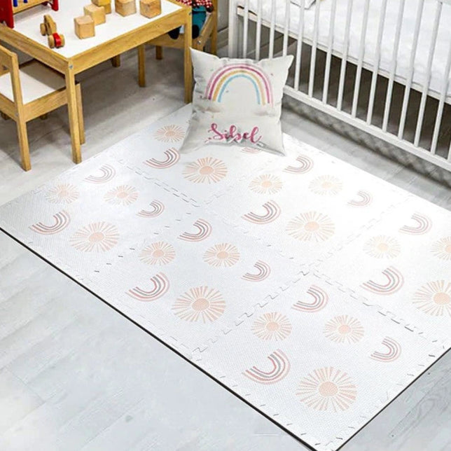 Mat with Design 6 Pieces - Ivory / White