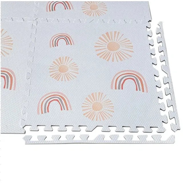 Play Mat with Design 6 Pieces - Ivory / White