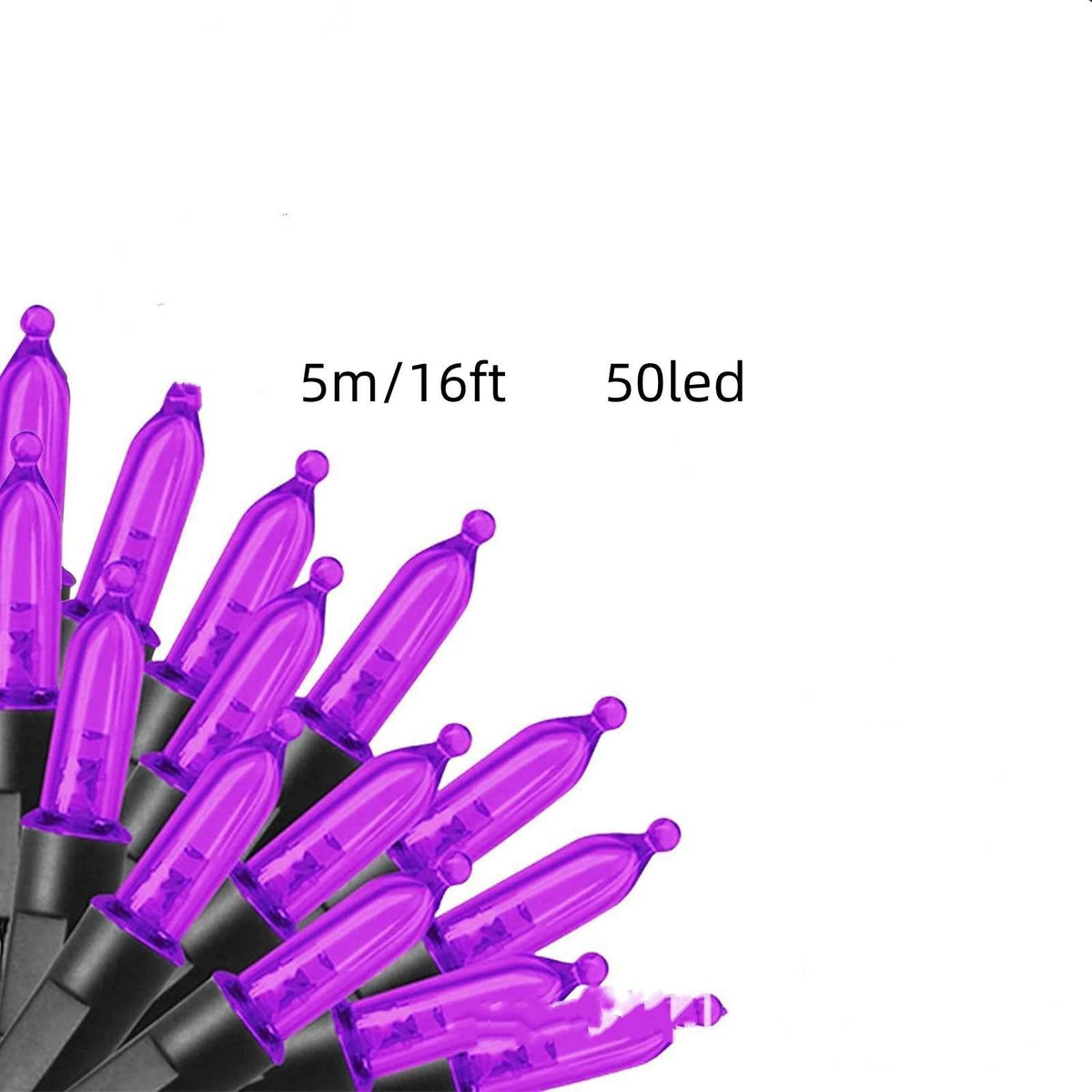 50pk Halloween Indoor Incandescent String Lights Purple