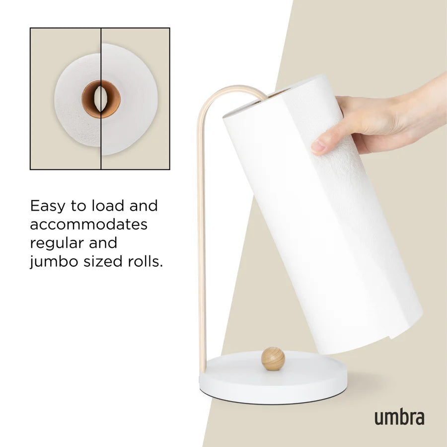 Bellwood Paper Towel Holder White/Natural