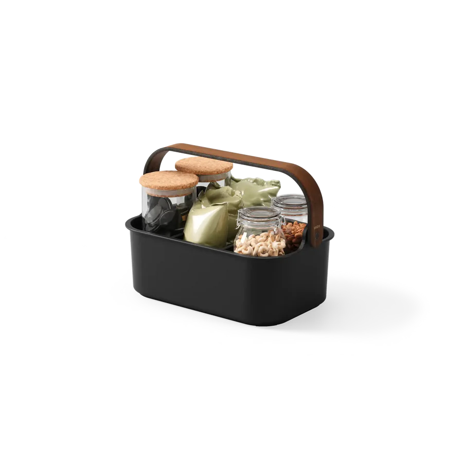 Bellwood Stackable Bin Black/Walnut