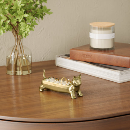 Ali Cat Ring Holder Brass
