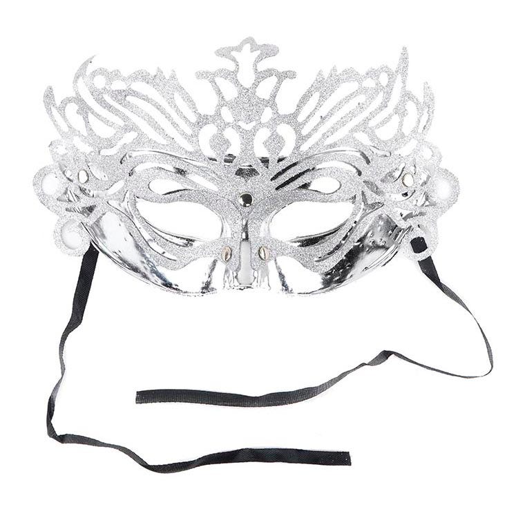 Glittered Carnival Mask Form Silver