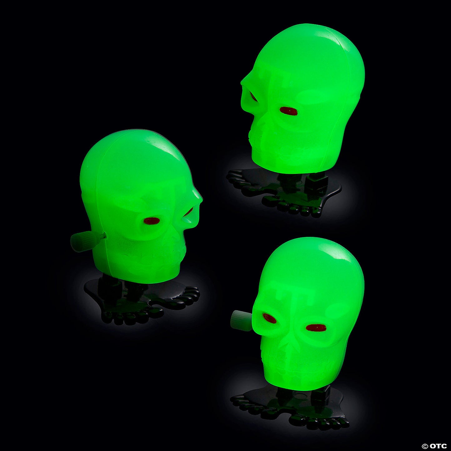 Glow-in-the-Dark Skeleton Head Wind-Ups