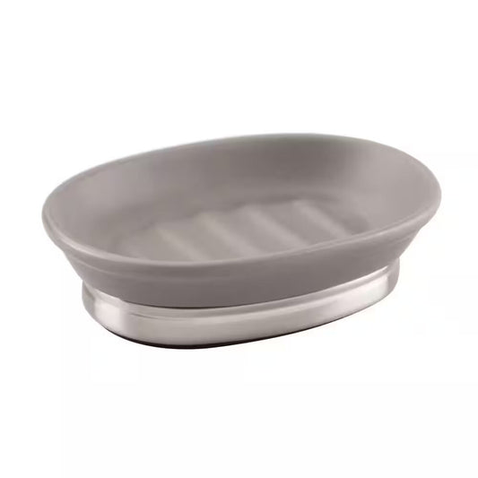 York Soap Dish Matte Gray / Brushed