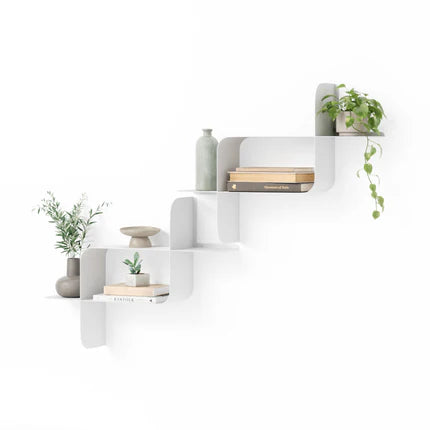 Montage Metal Wall Shelves, Set of 2 White