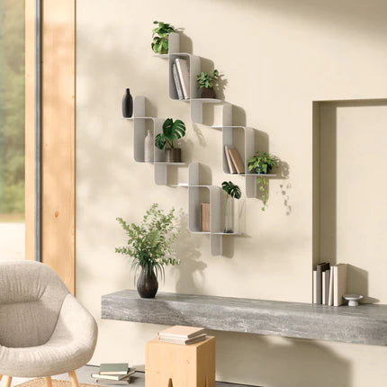 Montage Metal Wall Shelves, Set of 2 White