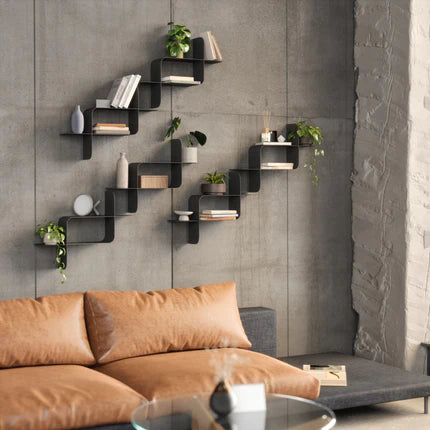 Montage Metal Wall Shelves, Set of 2 Black