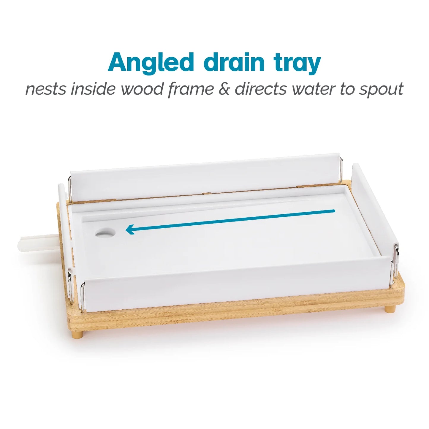 Large Capacity Bamboo Dish Rack White