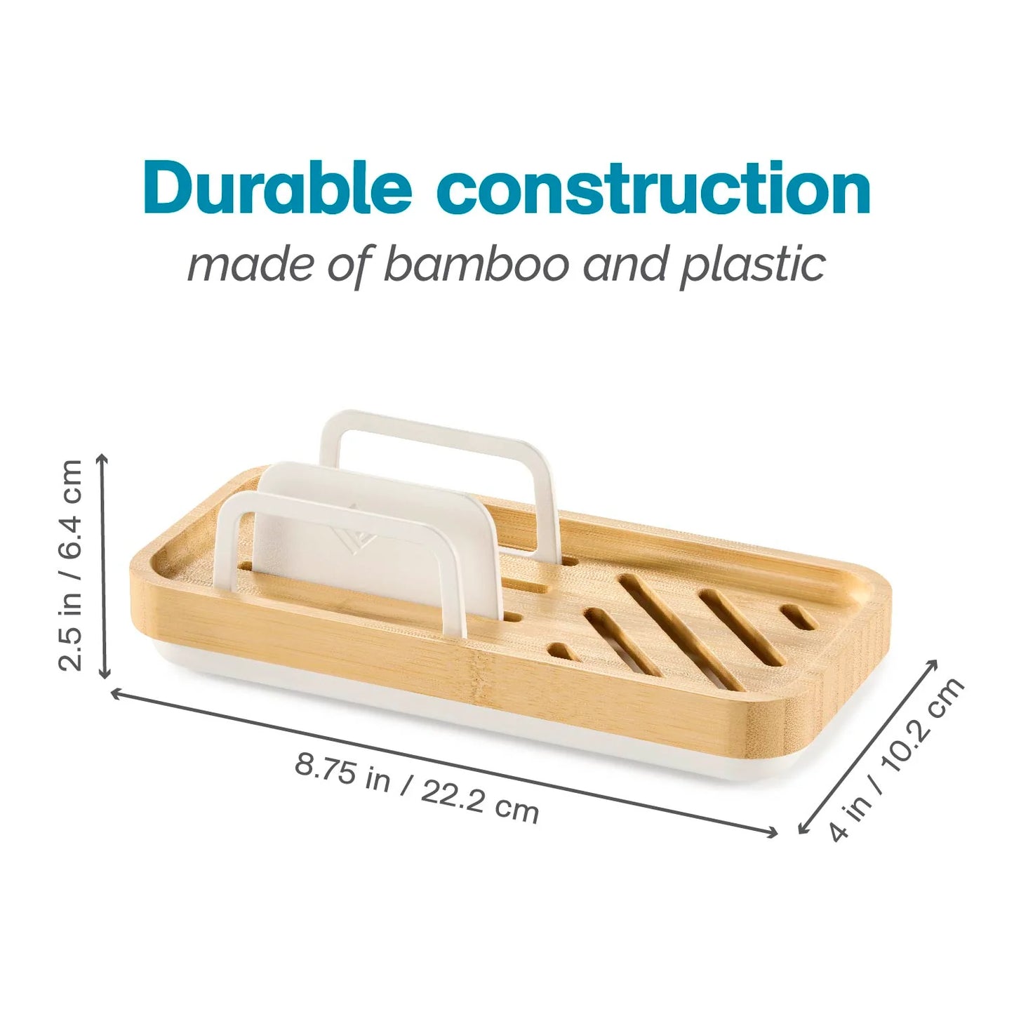 Bamboo Sink Caddy White