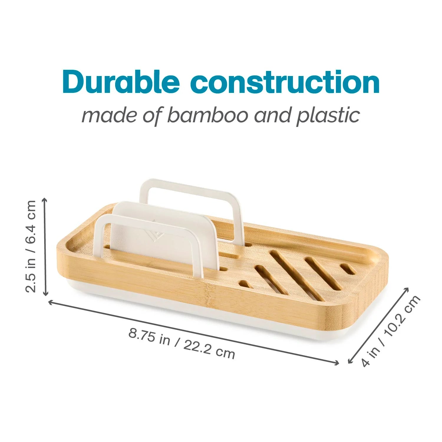 Bamboo Sink Caddy White