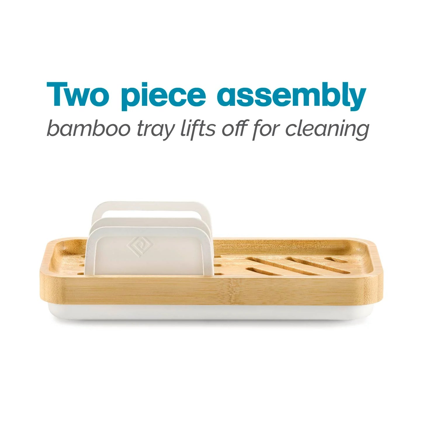 Bamboo Sink Caddy White