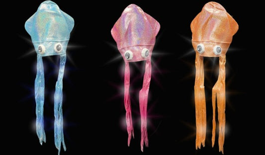 IRIDESCENT LED SQUID HAT