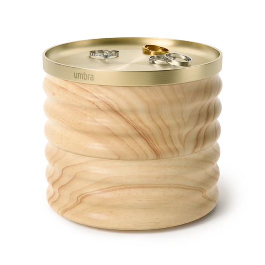 Tesora Wood Storage Box Natural - Brass