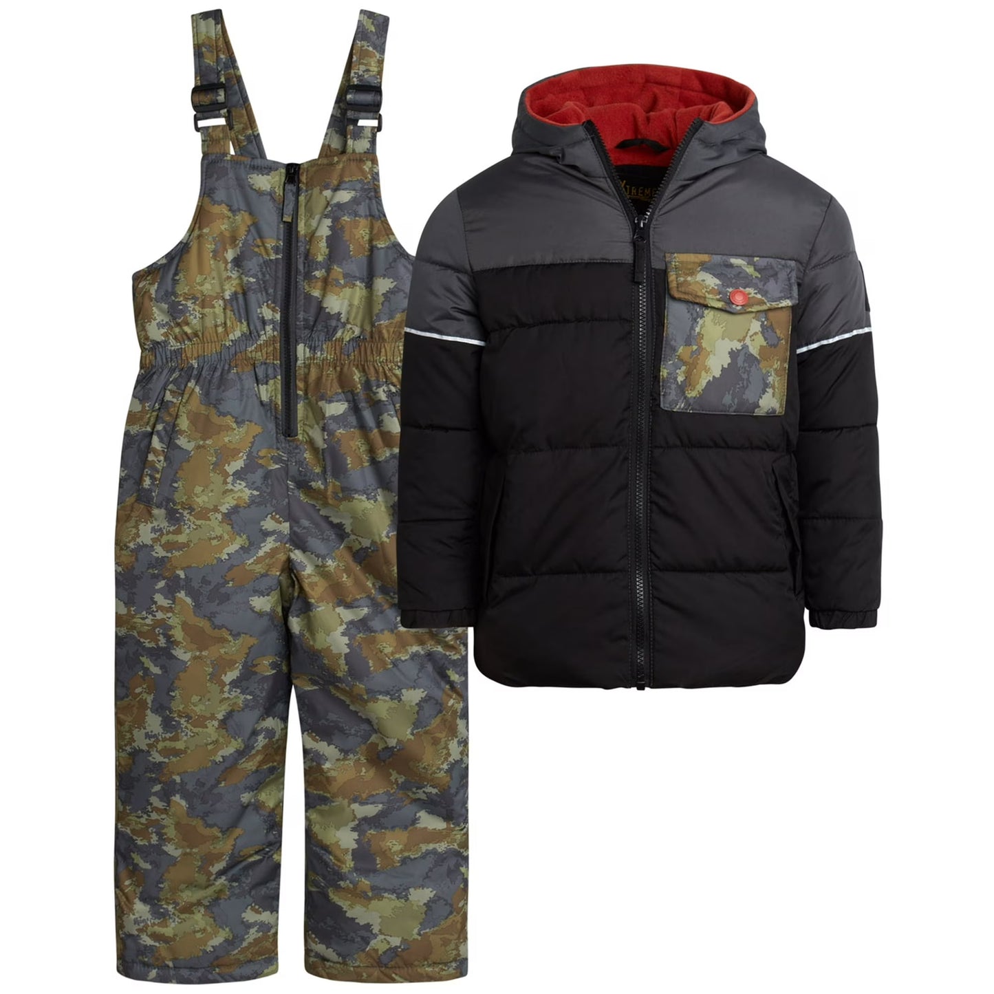 Printed Camo Snowsuit Black