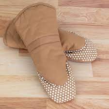 Oven Mitt With Silicone Dots Mocha 13"