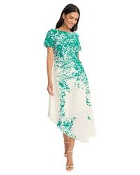 Dress Cream-Green in Printed - Maggy London