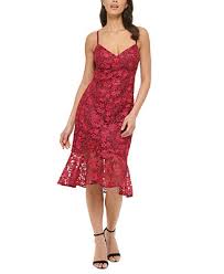 Women's Lace Midi with Flounce Hem Dress - Guess