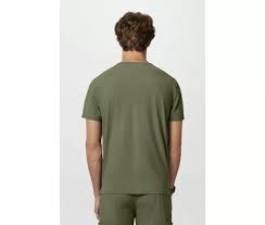 Pijama sanitario de hombre con cuello de pico y 3 bolsillos - Verde oliva