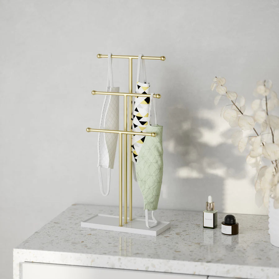 Trigen Jewelry Stand White/Brass