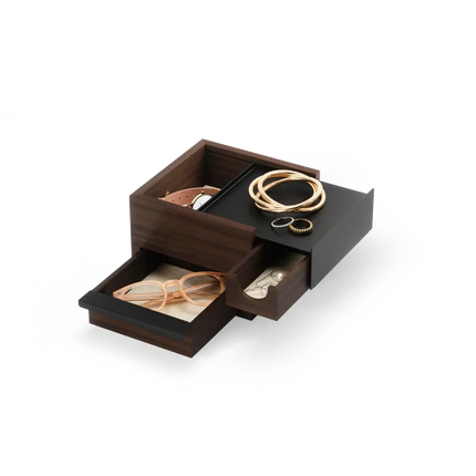 Stowit Mini Storage Box Black / Walnut