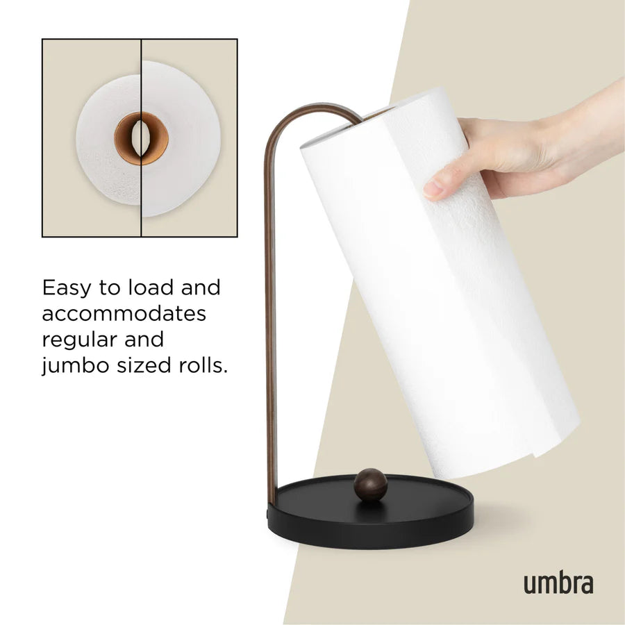 Bellwood Paper Towel Holder Black / Walnut