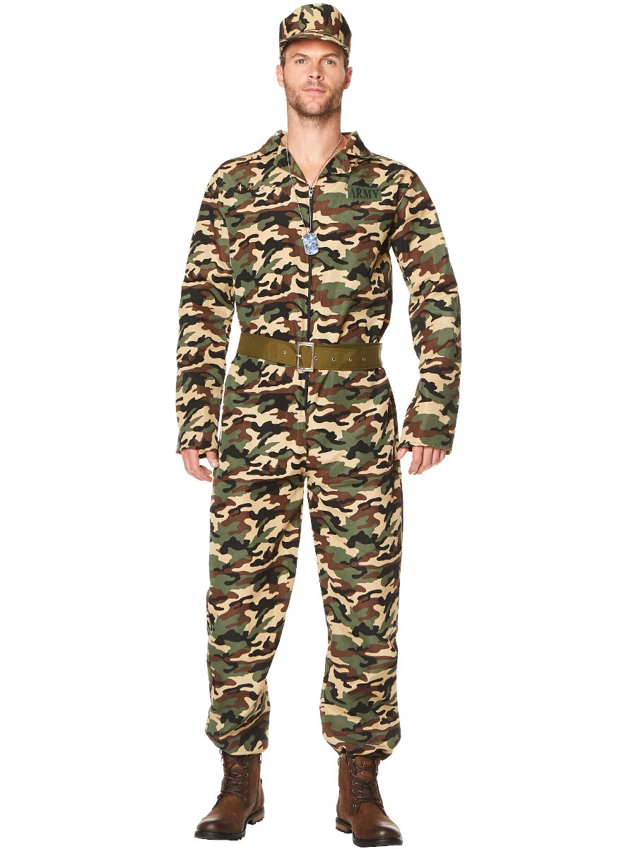 Military Man Camo Uniform Men's Costume