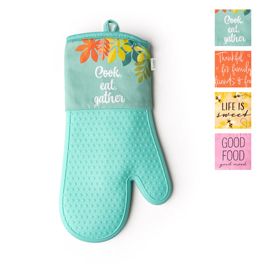 Krumbs Kitchen Homemade Happiness Silicone Oven Mitts