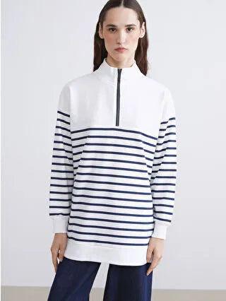L/S Funnel Neck 1/2 White