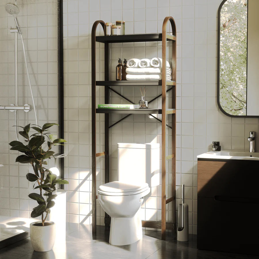 BELLWOOD OVER THE TOILET SHELF BLACK/WALNUT