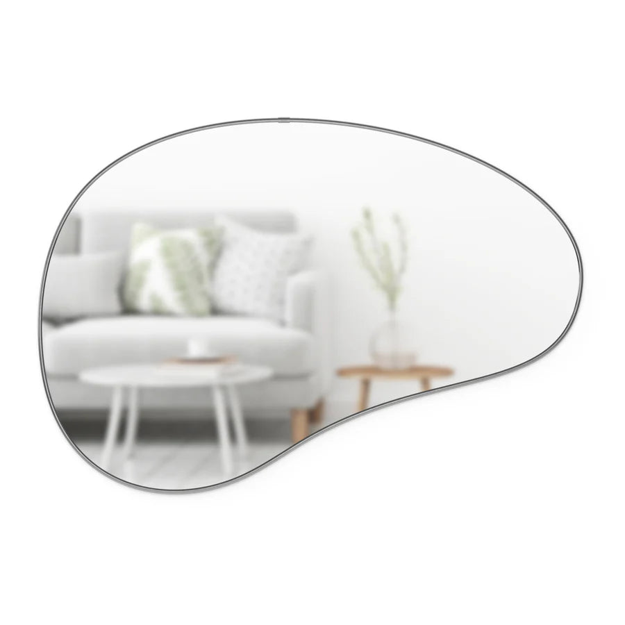 Hubba Pebble Wall Mirror 24 x 36  Metallic-Titanium