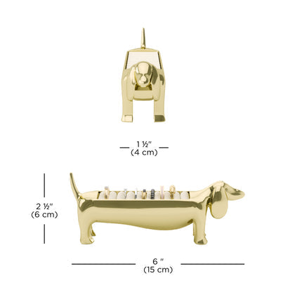 Dachsie Ring Holder Brass