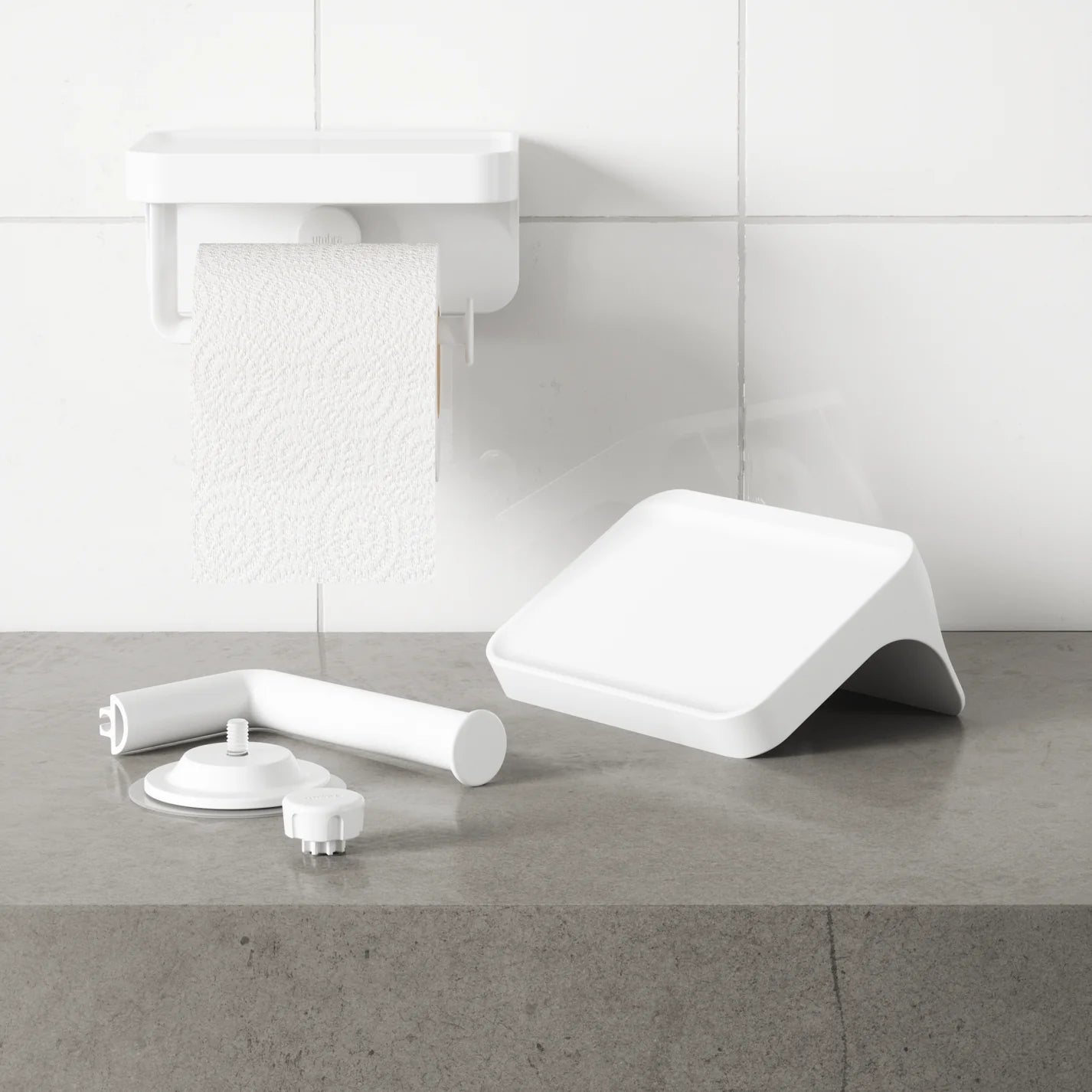 Flex Adhesive Toilet Paper Holder White