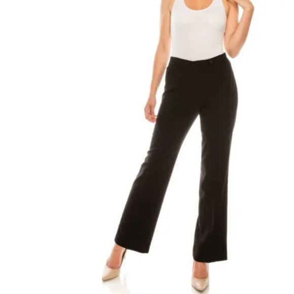 BUTTON TAB STRAIGHT CLASSIC FIT  PANT BLACK - Zac & Rachel