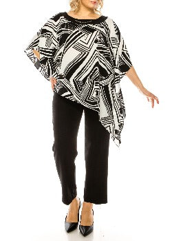 2PC Pant  White/Black - Maya Brooke