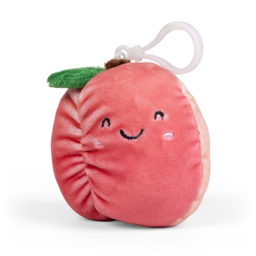 LITTLE Nature Clips Llaveros de Peluche Frutas Melocotón