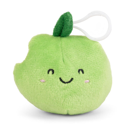 LITTLE Nature Clips Llaveros de Peluche Fruta Manzana Verde
