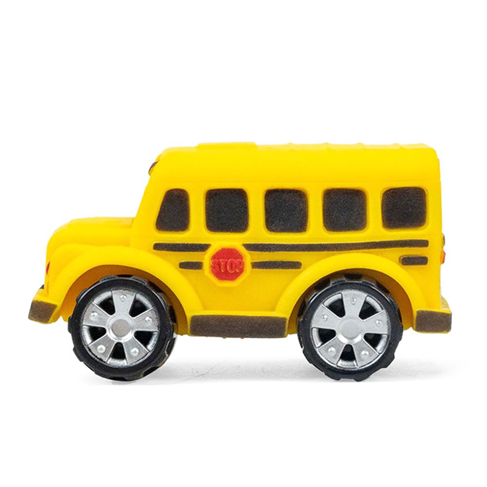 Autobús escolar sensorial elástico con ruedas de juguete